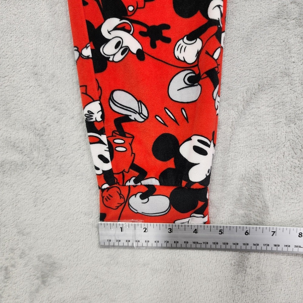 Disney Pants Womens S Red All Over Mickey Mouse Fleece Jogger Lounge Casual Soft - Picture 9 of 10